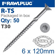 TORX T30 CHIPBOARD SCREW 6.0X120MM X50-BOX